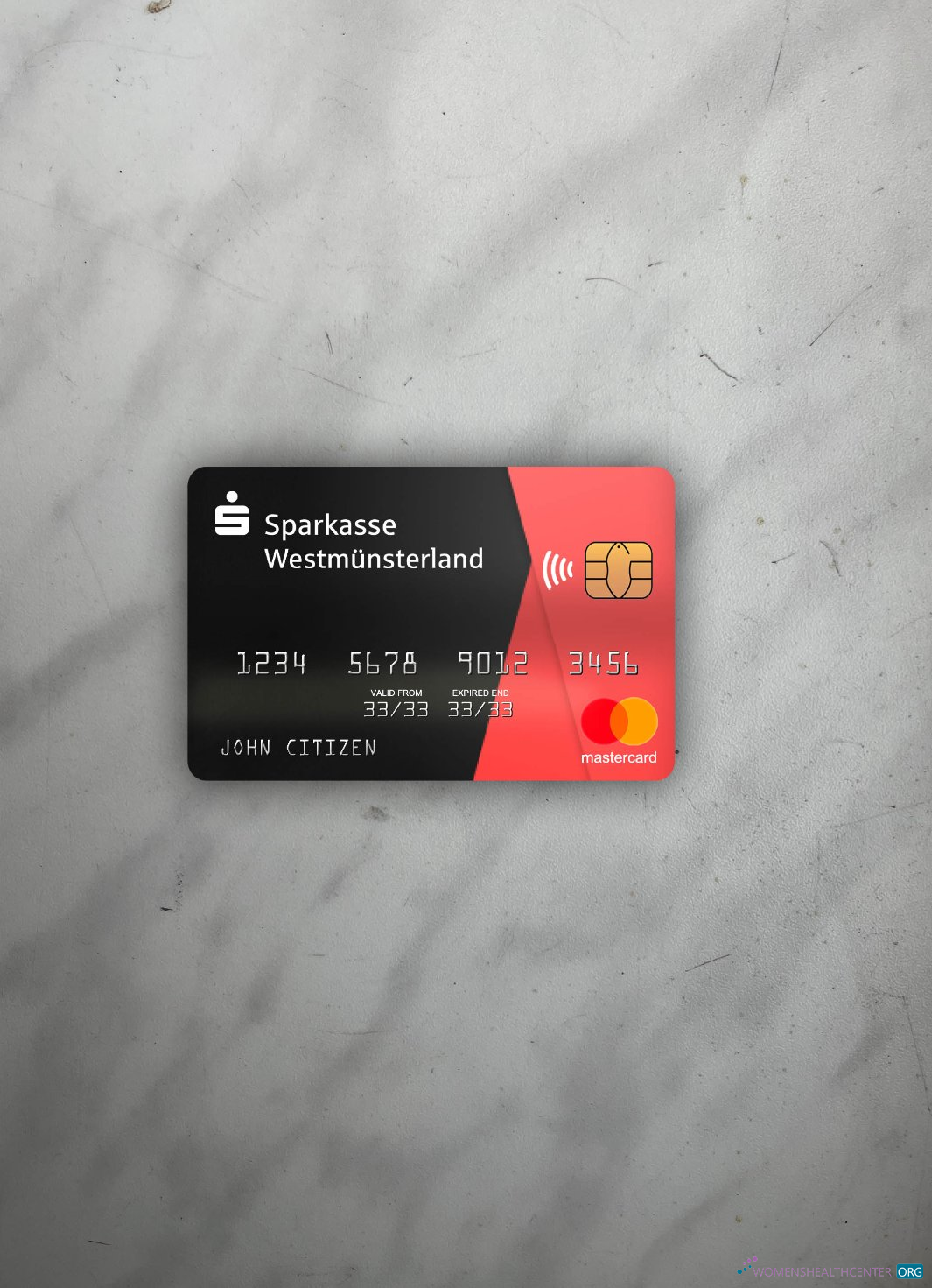 Download Germany Sparkasse Westmunsterland bank mastercard photolook front Photoshop template